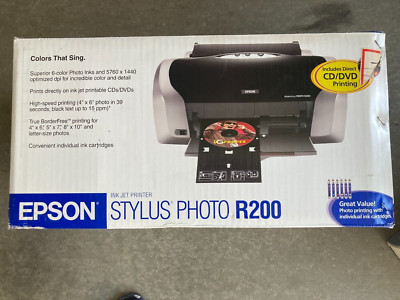 NEW / Sealed Epson Stylus R200 Digital Photo Inkjet Printer CD/DVD PRINTING NOS