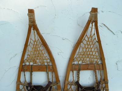 Antique - Vintage Indian Made Ojibwa Snowshoes 10 x 45 ** Free Ship **