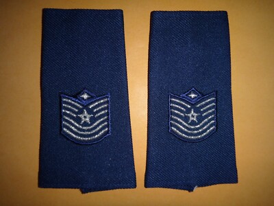 Pair Of US Air Force Large Epaulets MASTER SERGEANT with Diamond Device