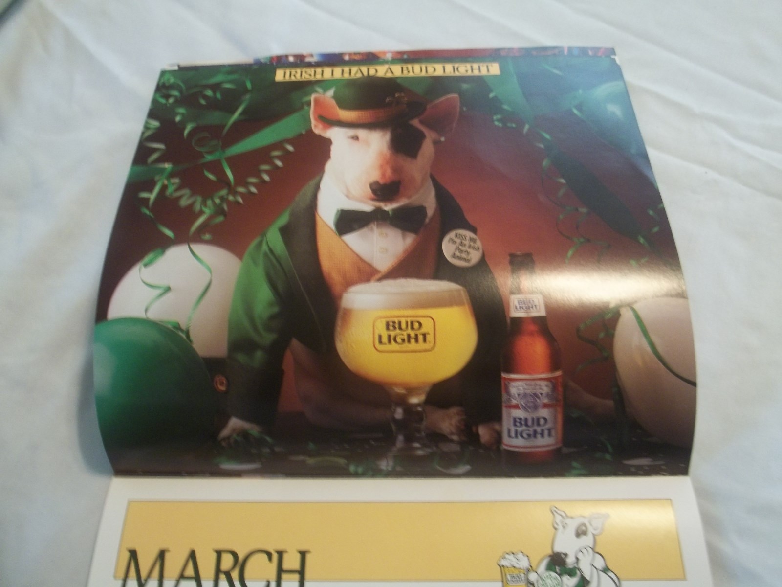 1988 SPUDS MACKENZIE BUDWEISER BUD LIGHT CALENDAR FROM RED OAK IOWA