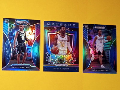 3 card lot Darius Garland 2019-20 Prizm Draft Blue #6 #68 + Crusade #23 Cavs