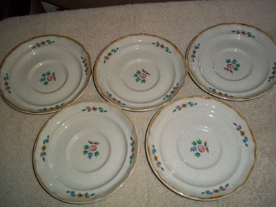 VINTAGE INTERNATIONAL TABLEWORKS INT'L CHINA STONEWARE JAPAN SAUCER SET OF 5