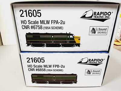 RAPIDO 21605 HO CANADIAN NATIONAL MLW FPA-2u FPB-2u 6758/6858 DCC ESU Lok Sound