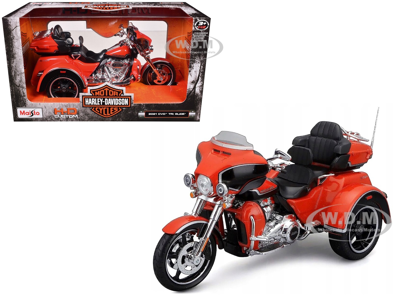 Maisto Harley-Davidson FLSTF 1:10 白赤 ① Maisto - Harley-Davidson FLSTF Fat Boy Motorcycle (1999, 1