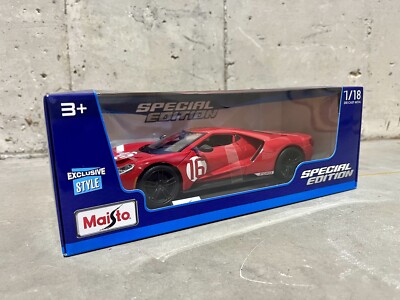 2021 Ford GT Heritage Edition Maisto 1/18 Scale Diecast Model Car Red RARE!