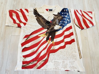 Cotton Traders Sport Men's Polo America Flag Eagle Cotton Patriotic Size XXL New
