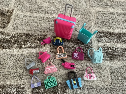 BARBIE Doll Suitcase,  Bags,  Purses, Clutches Etc 16 Pieces
