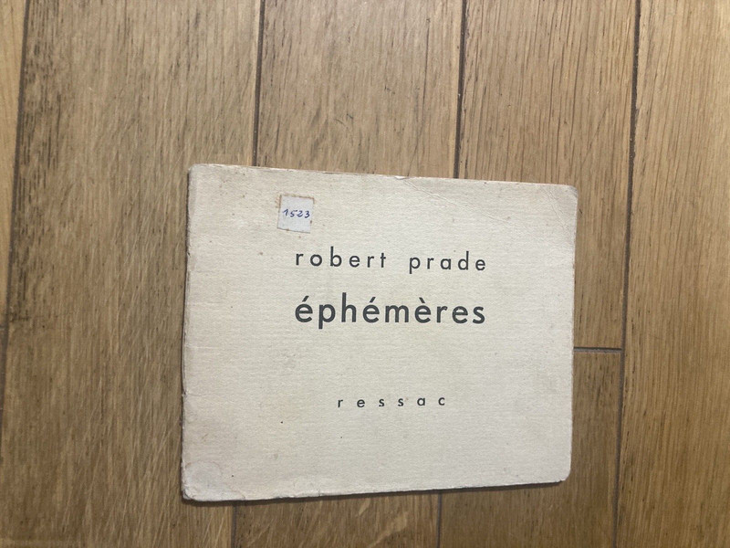 Robert Prade Dedicace Ephemeres Ressac 1952 Rene Menard