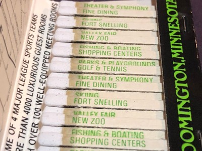 Matchbook Bloomington Convention Bureau Bloomington MN 40 strike