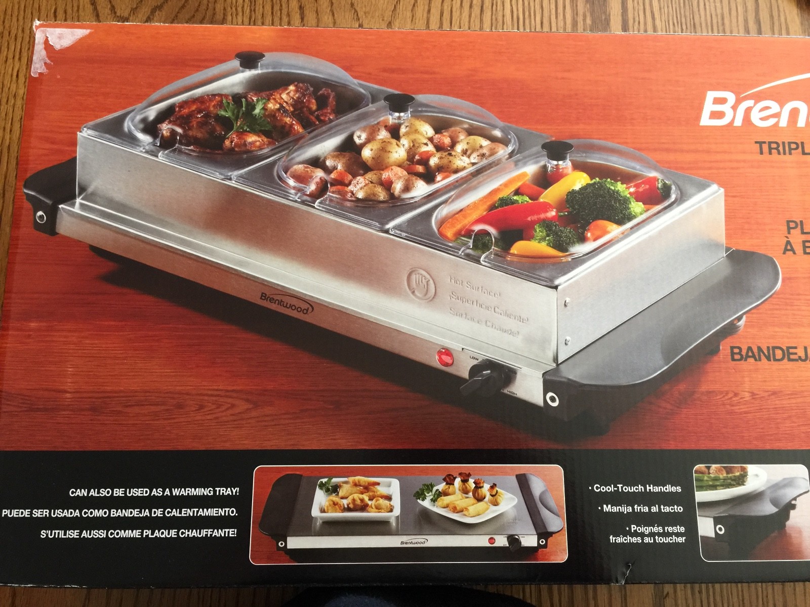 Brentwood TRIPLE BUFFET SERVER & WARMING TRAY