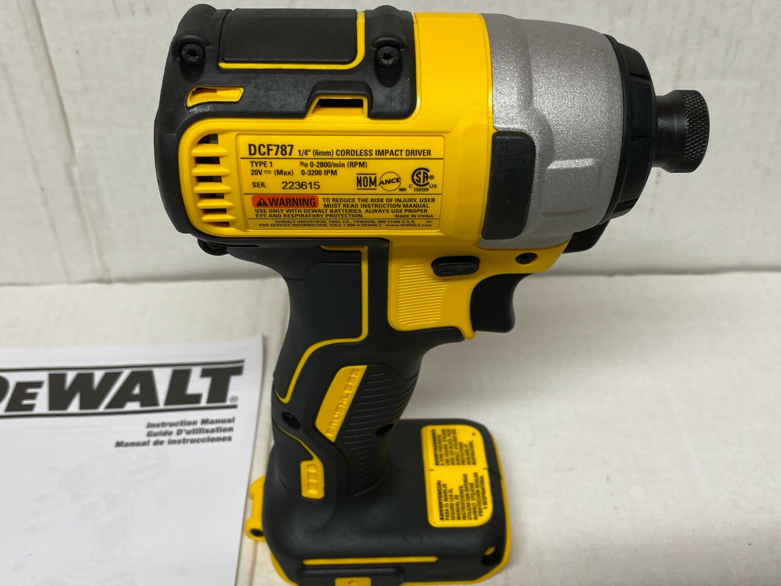 DEWALT DCF787 20V MAX Lithium 