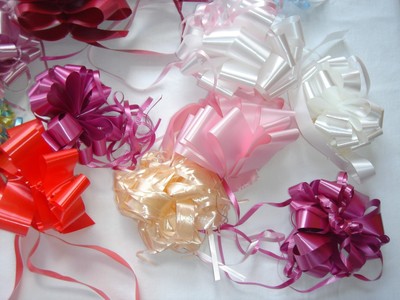 LOT OF 23 USED PRE-MADE NON-STICK BOWS ASSORTED COLORS & SIZES & STYLES
