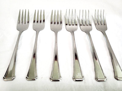 6 Oneida MAESTRO - ST LEGER Salad Forks Stainless Silverware Flatware