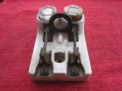 ANTIQUE UL 30A 125V PORCELAIN ELECTRICAL DOUBLE POLE FUSED KNIFE SWITCH