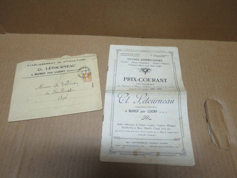 Etablissements De Viticulture Letourneau Burgy Par Lugny (71) Catalogue 1921-22