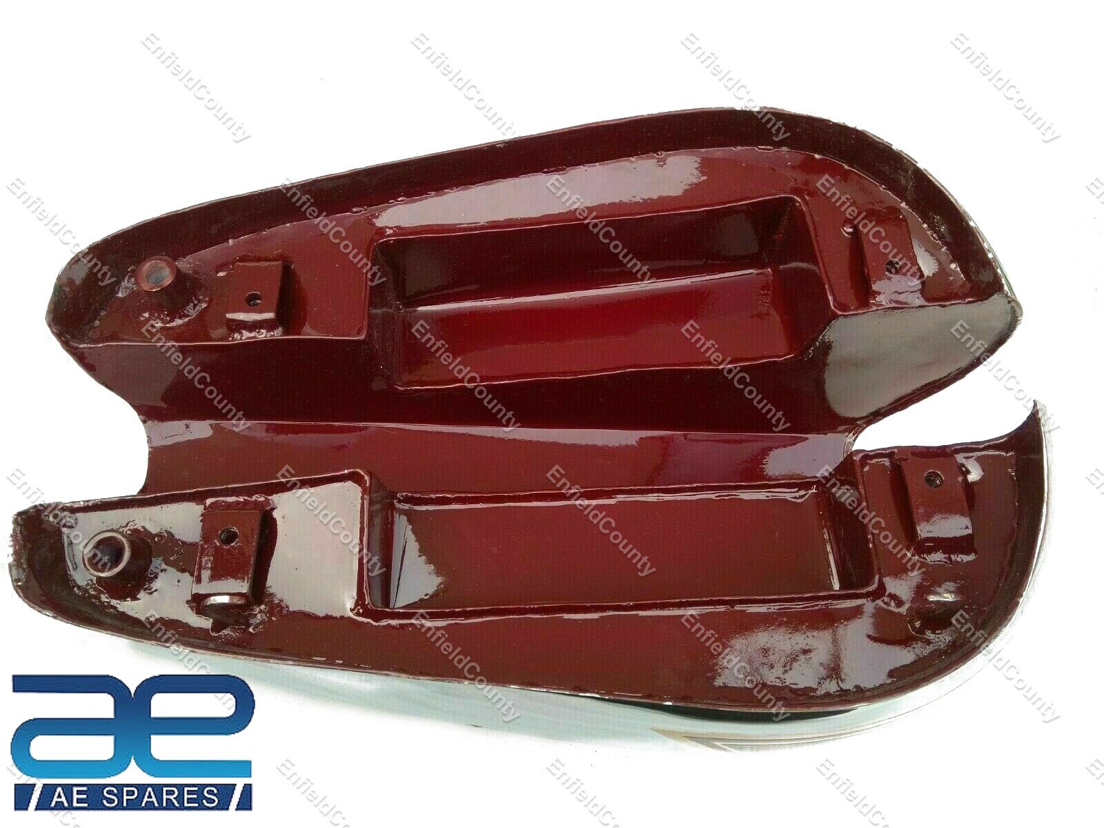 For Royal Enfield J,G Models 1946 Chrome & Red Painted Gas Fuel Petrol Tank  