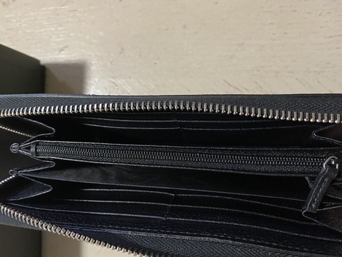 Pre-owned Gucci $870  Large Wallet  Monogram Black 408831 Italy