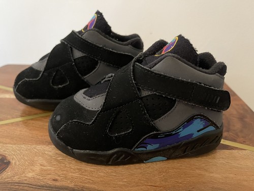 AQUAZZURA MLGMIDS0SUGNND 関税送料込 Air Jordan 8 Aqua Size 4.5Y / 6 Wmns Nike Retro GS Black