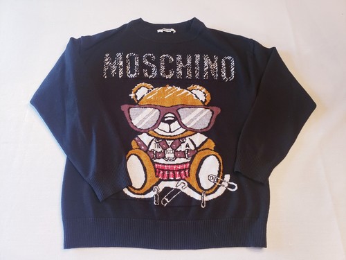 【送料&関税込】Moschino Little Heart Pullover Moschino Kid-Teen - Girls Grey Cotton Heart Teddy Sweatshirt