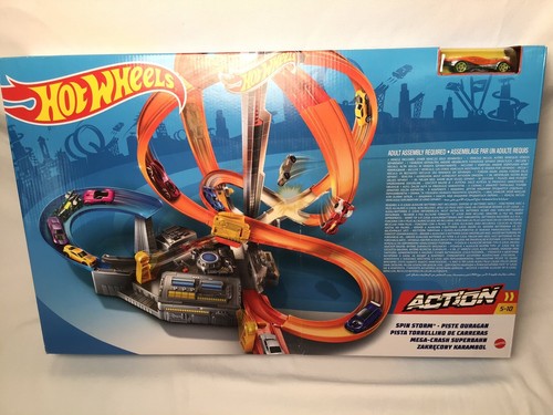 Spin Storm Track Action Loops Die Cast Car Playset Nib