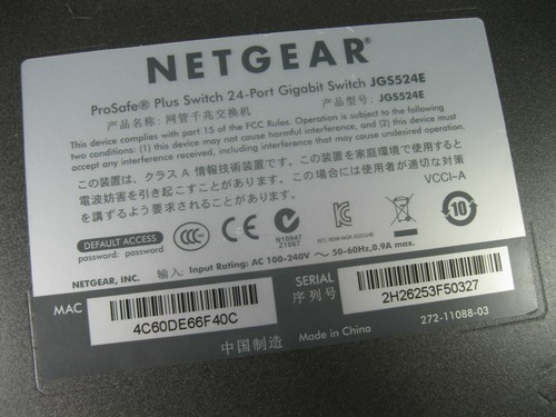 NETGEAR PROSAFE PLUS SWITCH 24-PORT GIGABIT SWITCH JGS524E