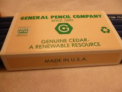 (12) VINTAGE SEMI-HEX DRAWING SKETCHING PENCILS H NO.497 GENERAL PENCIL CO. USA