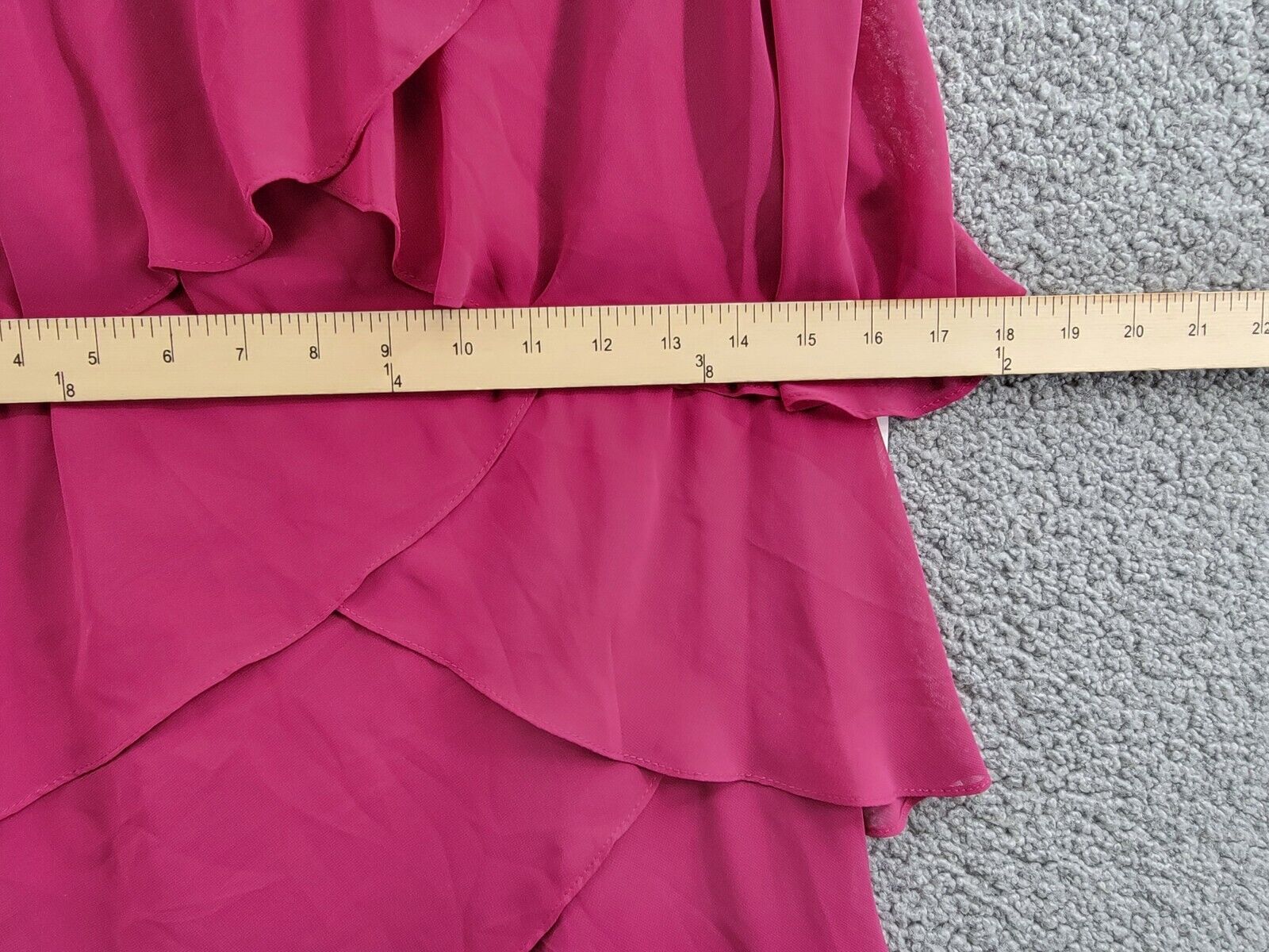 SL Fashions Tiered Chiffon Dress Women's 4 Wineberry Ruffled Scoop Neck Pullover - Picture 6 of 15