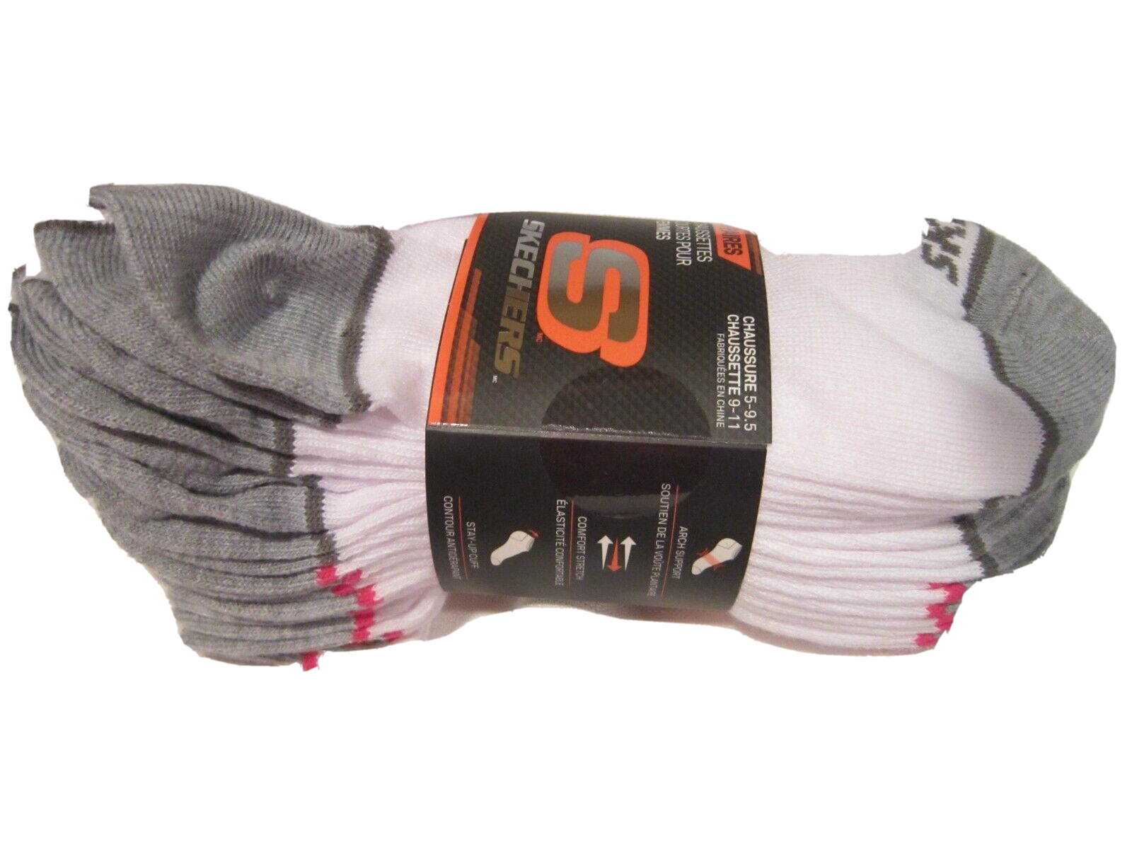 SKETCHERS (10 Pack) Ladies Low Cut Sock 9-11,Shoe 5-9.5