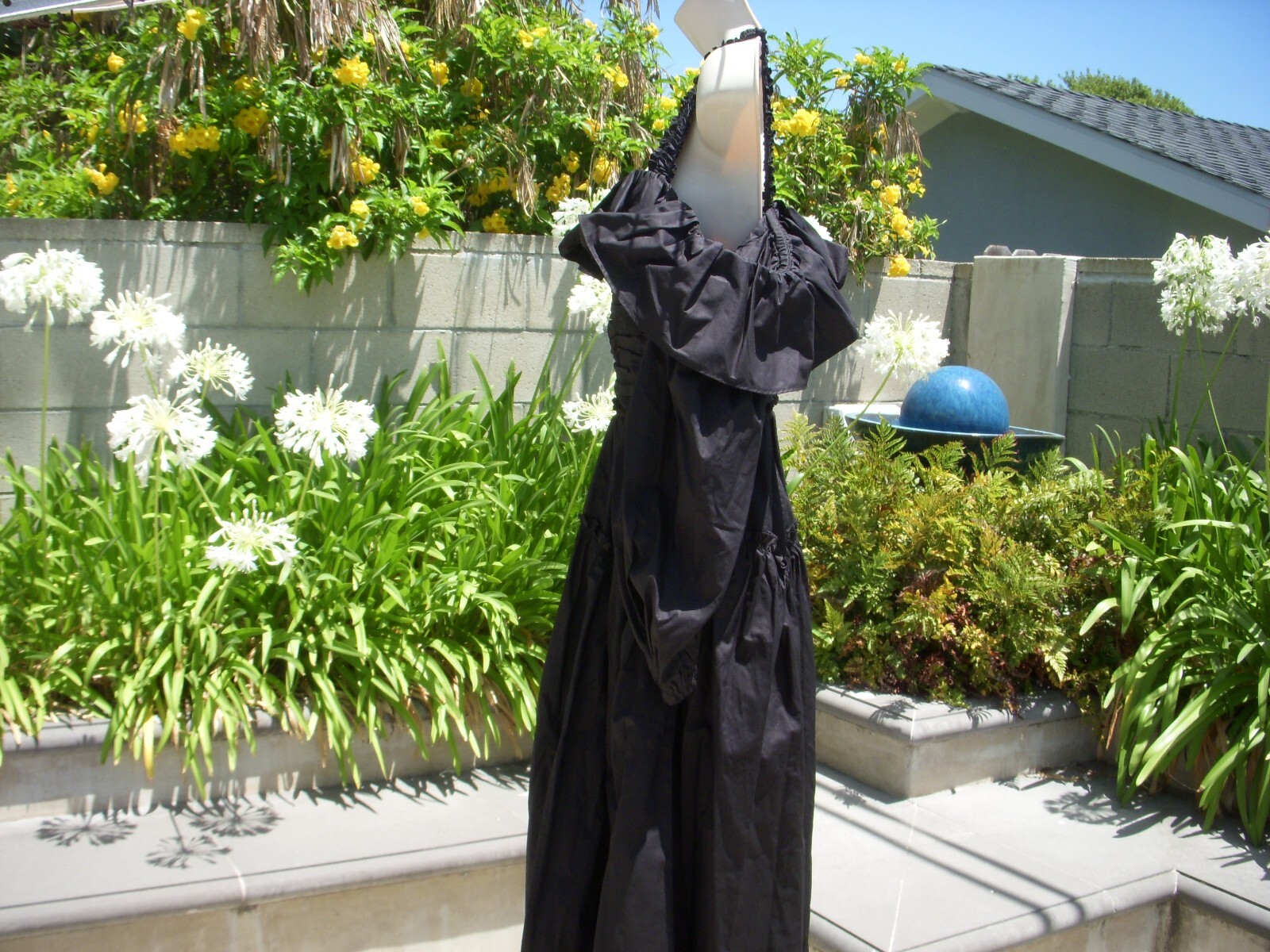 Pre-owned Ulla Johnson Caprice On/off Shoulder Black Midi Dress 100% Cotton Us 8, $520