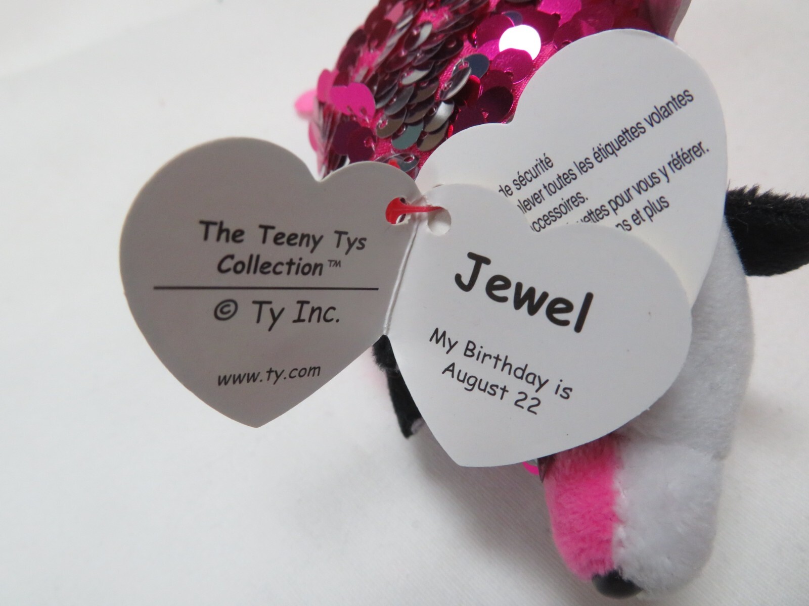 TY The Teeny Tys Collection Jewel August 22 Birthday Beany Stackable Flippable