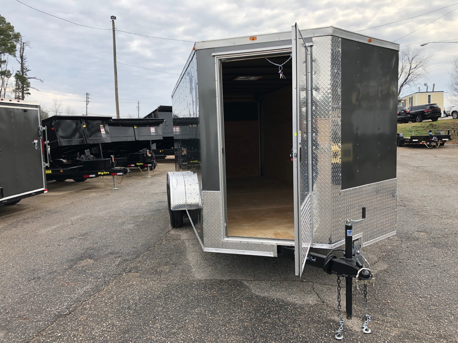 VISION Chassis designed Enclosed Cargo Trailer 7X16 Charcoal grey New 2019