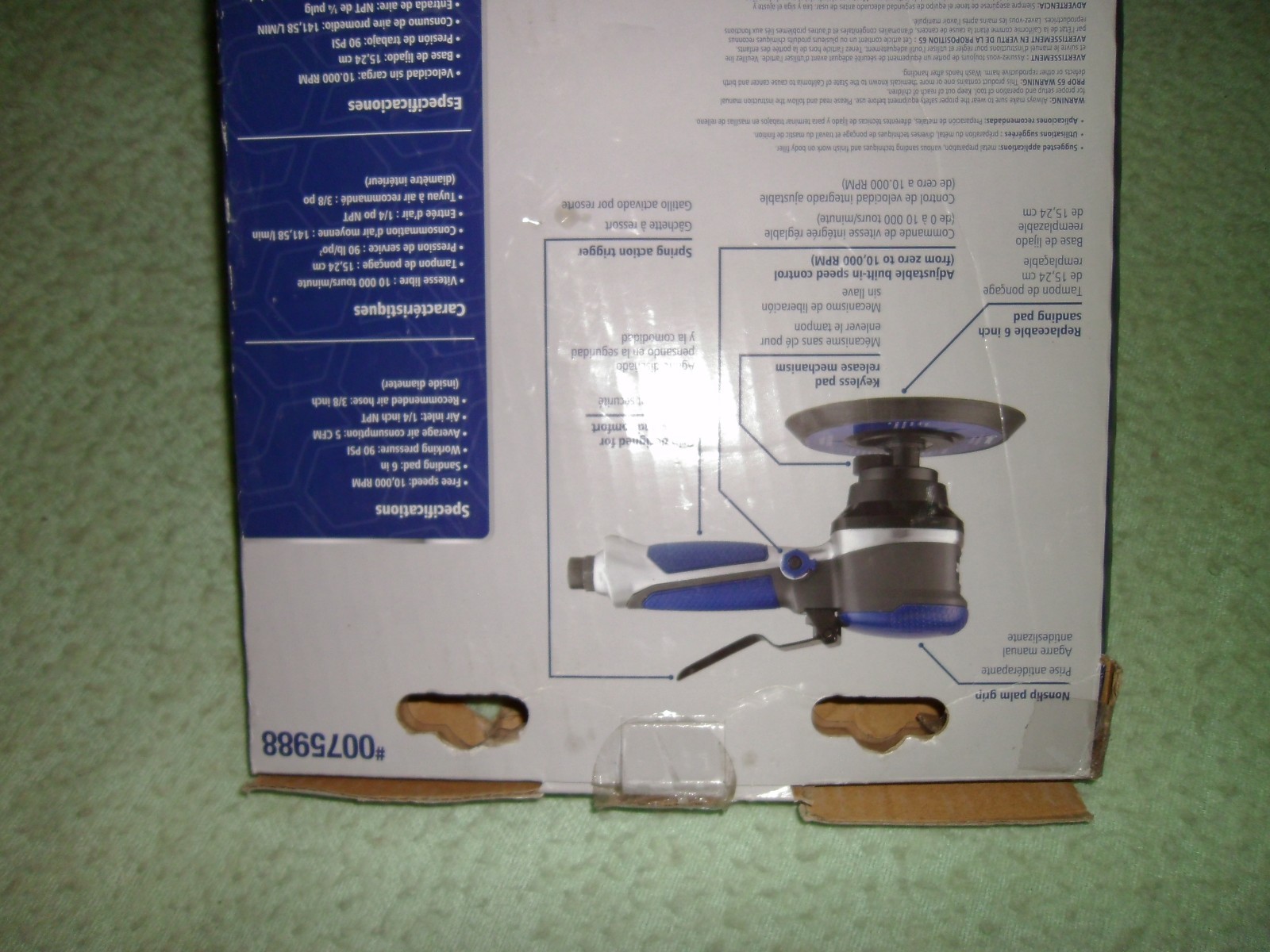 Kobalt  Sander Ergonomic Design w/ Protective Rubber Grip Hardware Air Tool