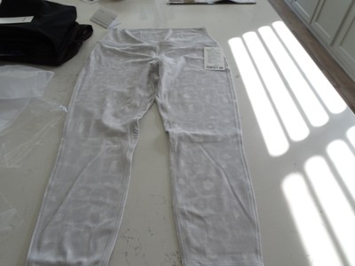New Lululemon Align HR Pant 25  Leggings White/Light Gray Leopard Print Size 12