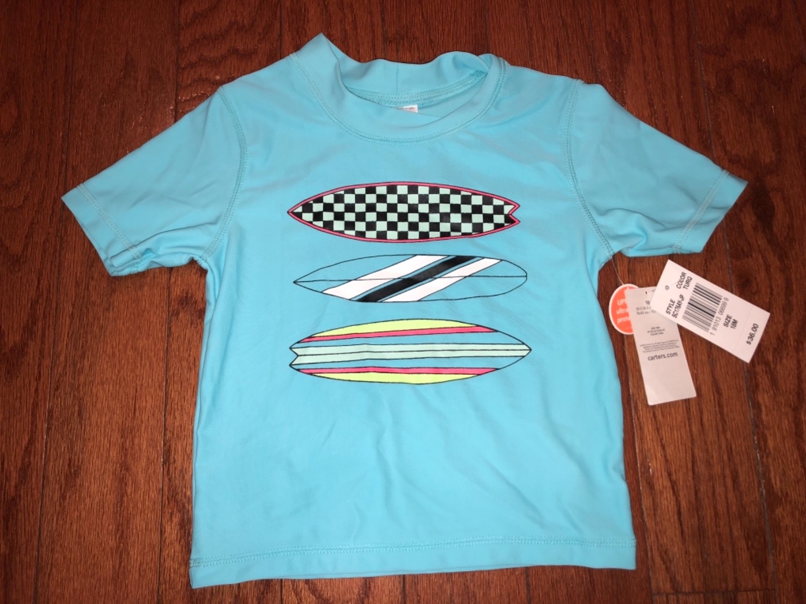 NWT Baby toddler boy Carter’s rashguard trunks shorts swimsuit Surf 18 months