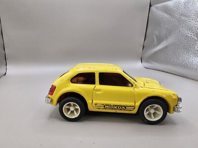 Tonka Honda Civic, Yellow Made in Japan Steel Toy Classic Japanese Car
