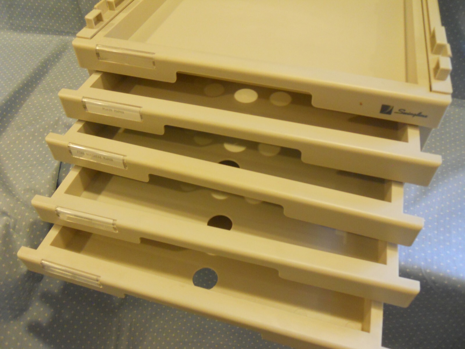 Swingline 5 Drawer Heavy Duty Plastic Desktop Flat File Cabinet Document Storage