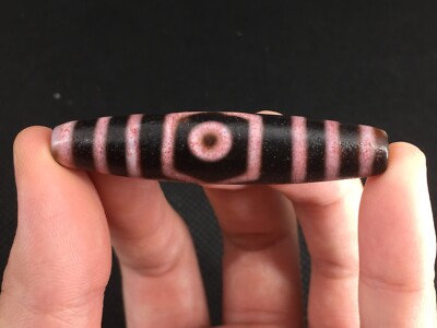 Energy Power Tibetan blood streak Old Agate *3 Eyed*dZi Bead Amulet Pendant Q4