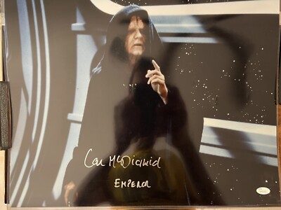 Ian McDiamid Signed 16x20 Photo Star Wars Inscribed Emporer JSA  Auth