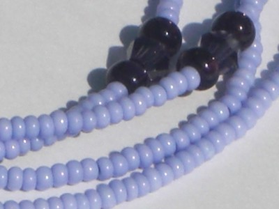 Eyeglass Chain~Handmade~Crystal Accents~Opaque Lavender~28