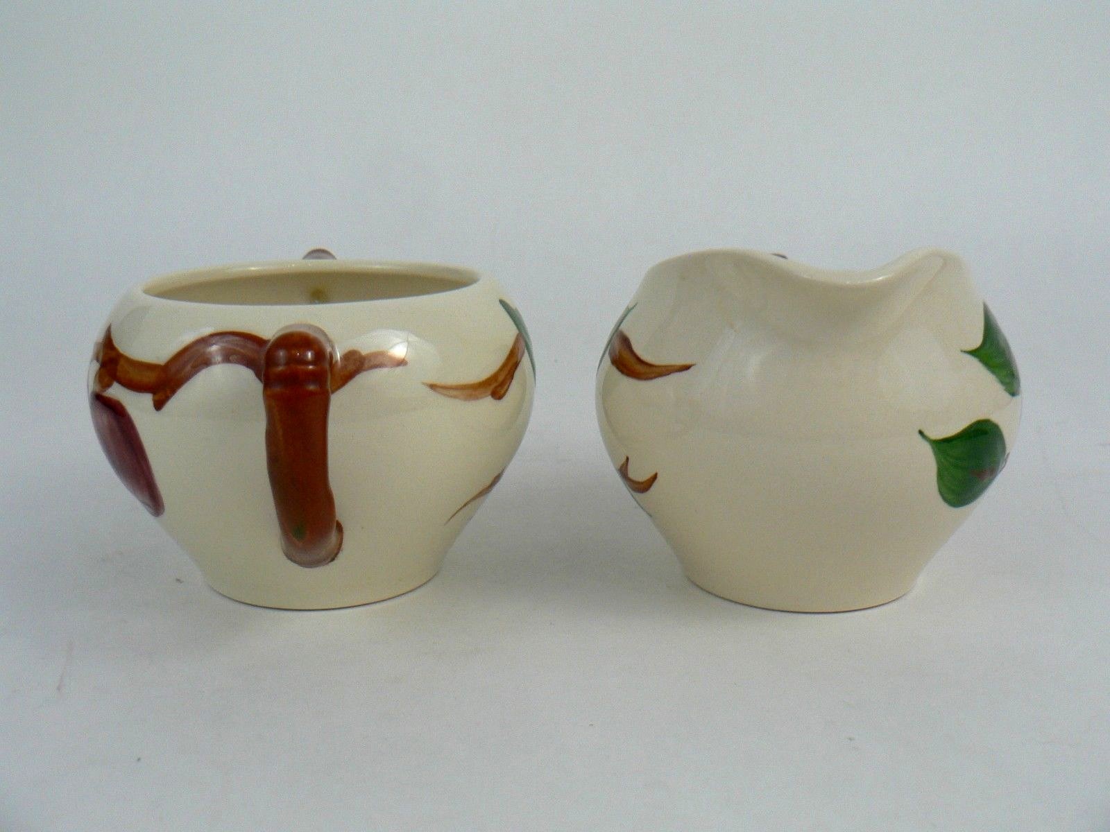 Vintage Franciscan Apple Design Creamer and Sugar Bowl Made in USA