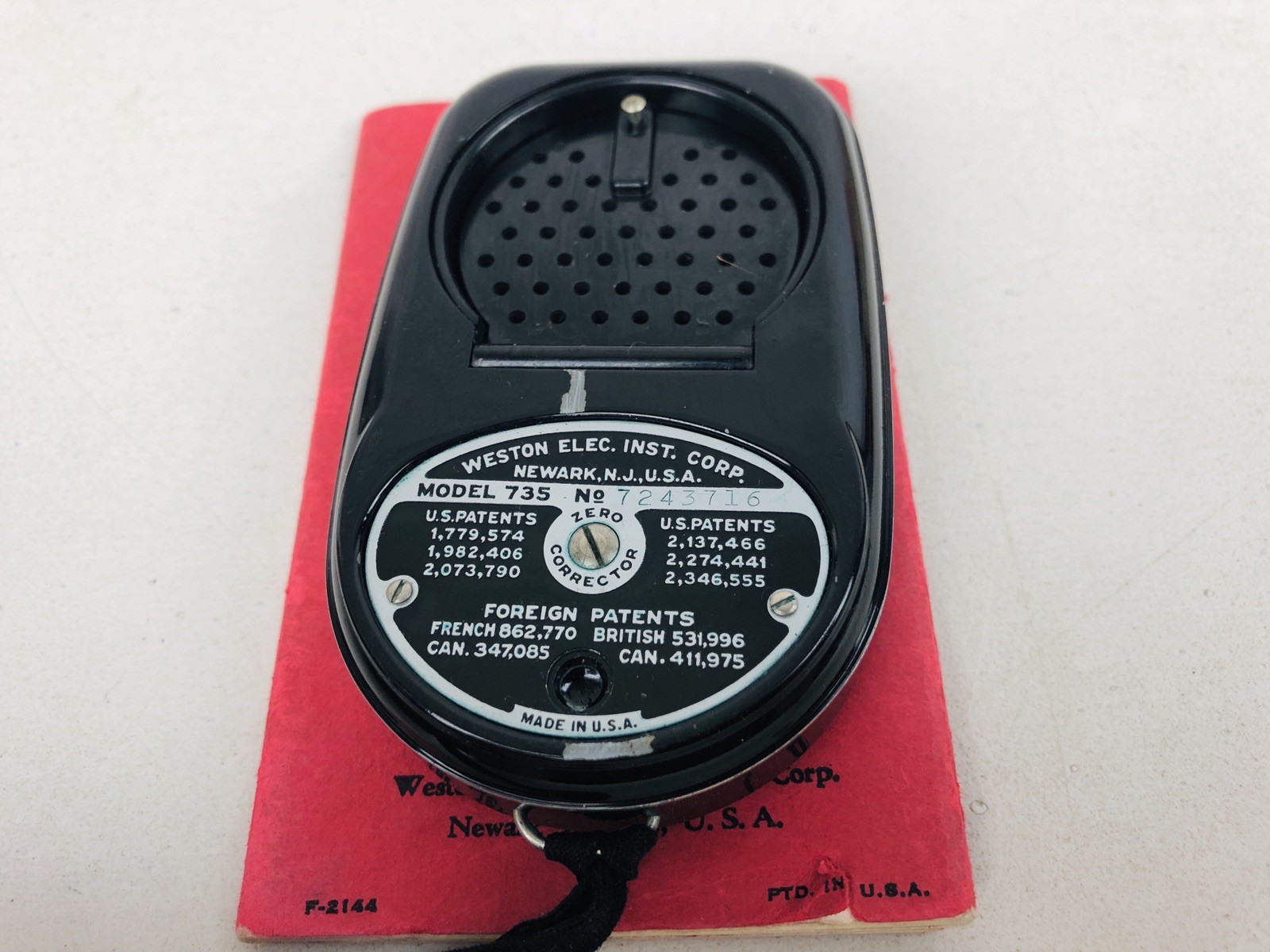 Vintage Weston Master II Universal Exposure Light Meter - Model 735