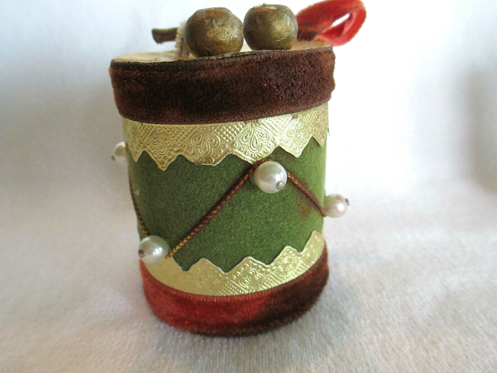 VTG XMAS DRUMS & DRUMMER ORNAMENTS--MADE IN JAPAN--MUST SEE!!