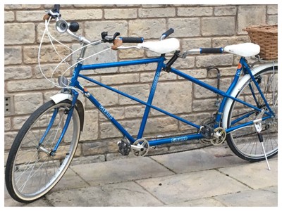 Vintage French Gitane Decouverte Tandem Bicycle With Basket