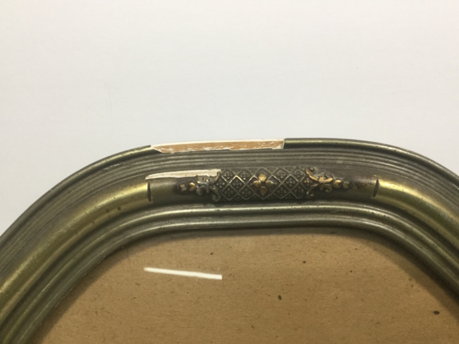 Lot of 2 Antique Wood & Gesso Picture Frame BUBBLE Glass Gold  Vintage