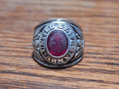 Vintage Vargas Sterling Silver United States Army Ring Signed Sz 10.5
