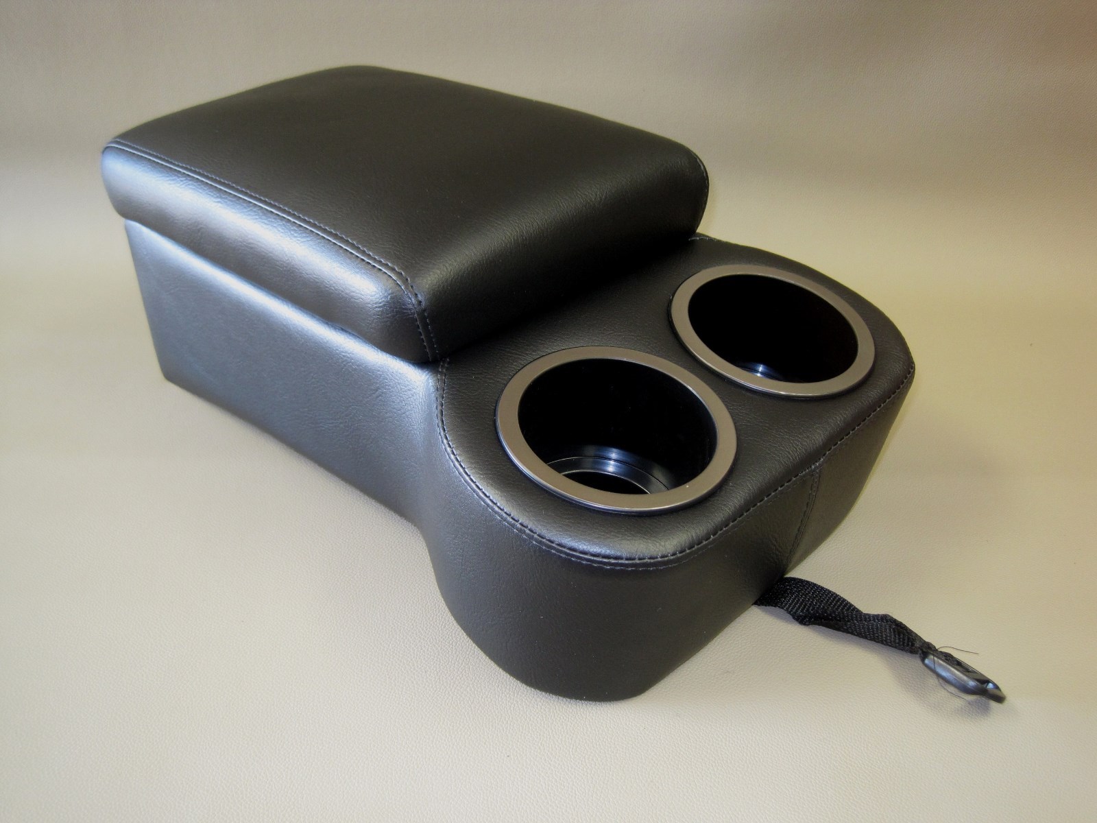 Madrid Black Seat Console With Flip Up Armrest And Cup Holders New