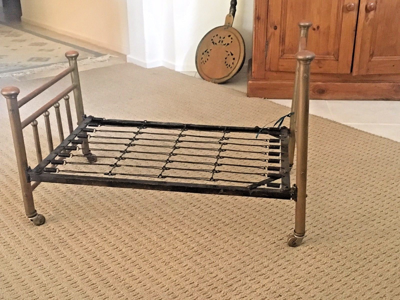 DOLL BED - ANTIQUE - BRASS - GREAT CHRISTMAS GIFT