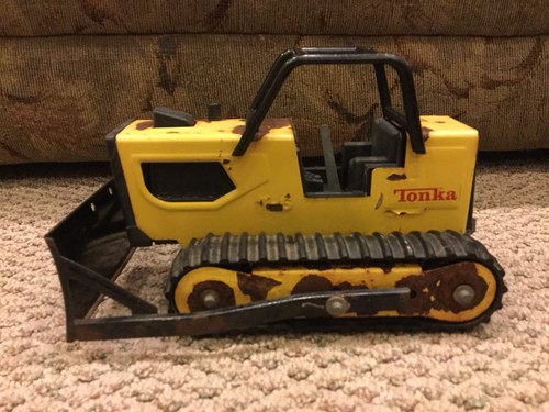 Metal Tonka Bulldozer - Yellow - Approximately 8.5” By 5”