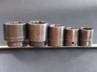 SNAP-ON 5 PC 1/2'' DRIVE 6-POINT SAE FLANK DRIVE SHALLOW IMPACT SOCKETS