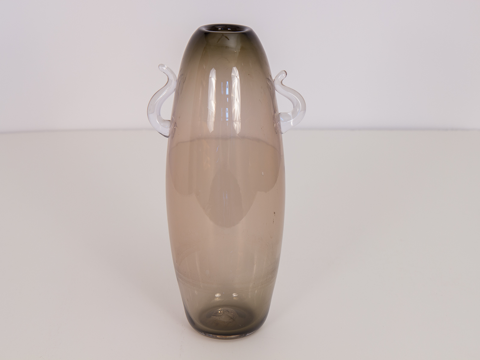 Scandinavian Modern Tall HandBlown Smoked Glass Vase eBay